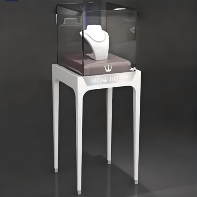White Pedestal Konsantrasyon Ekspozisyon Stand: Je{0}}Catching Hub Pou Boutik...