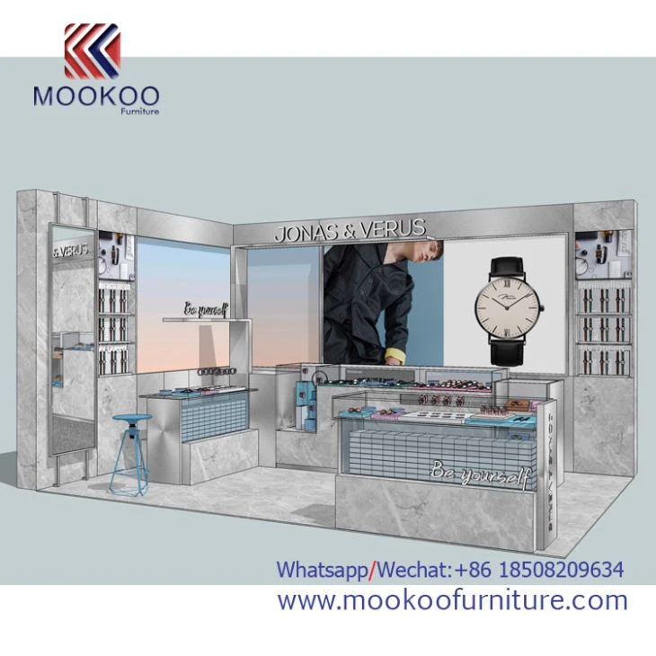 Montre Décoration magazen apeze Glass ak mdf ki gen bon jan kalite Mont Montre Ekspozisyon