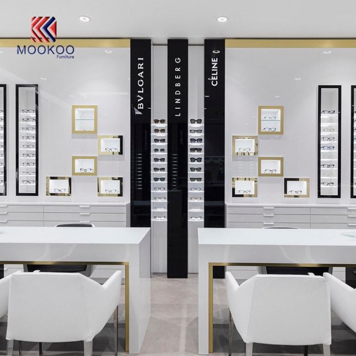 Interior Bright Black And White Sunglasses Shop Design Eyewear Cabinets