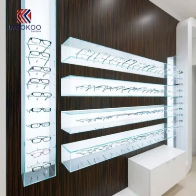 Bwa ak Glass Lunèt Kabinèt Enteryè dekorasyon miray kadr showroom
