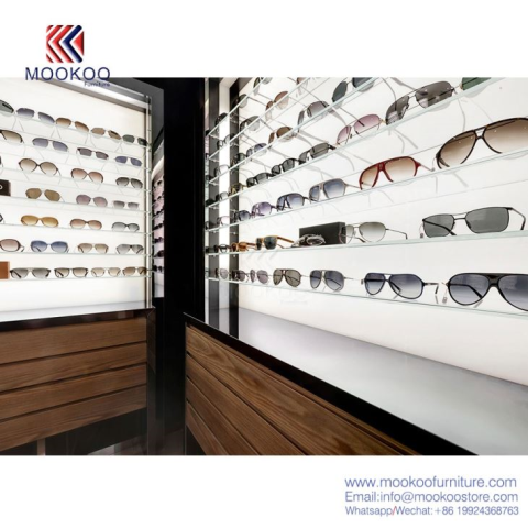 Linèt solèy Mèb Design Bwa ak Glass Kabinè Vitrin